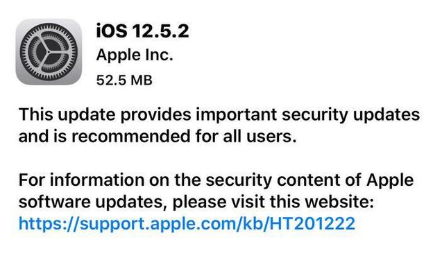 邢台苹果手机维修分享iOS12.5.2发布，建议所有老苹果用户安装 